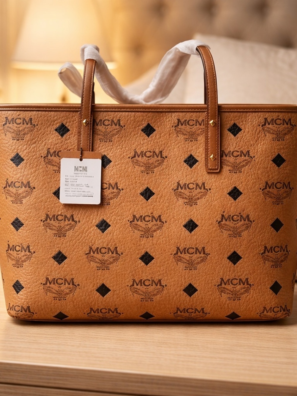 ❌SOLD❌MCM Cognac Visetos Monogram Shopper Tote